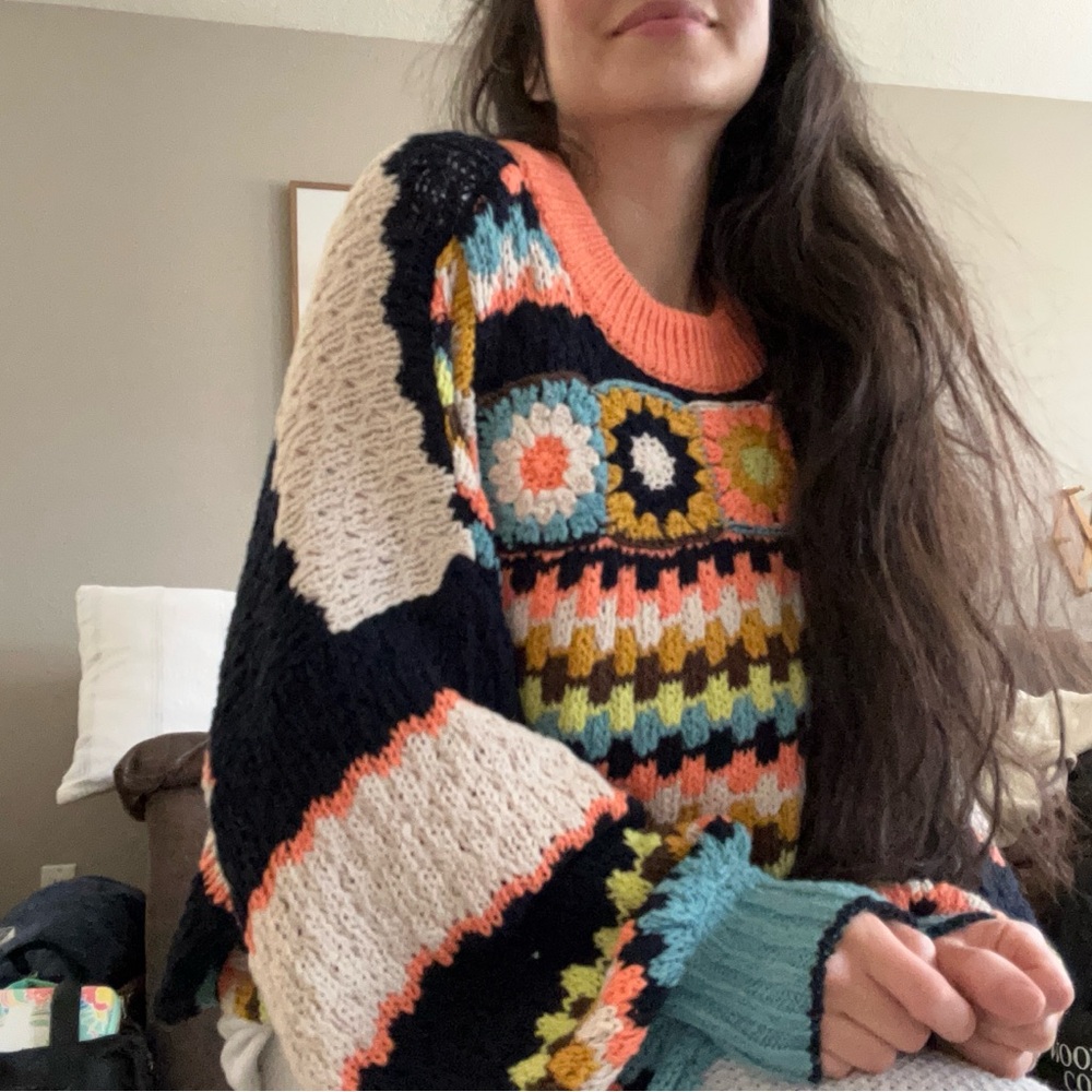 Free people love sparks crochet sweater